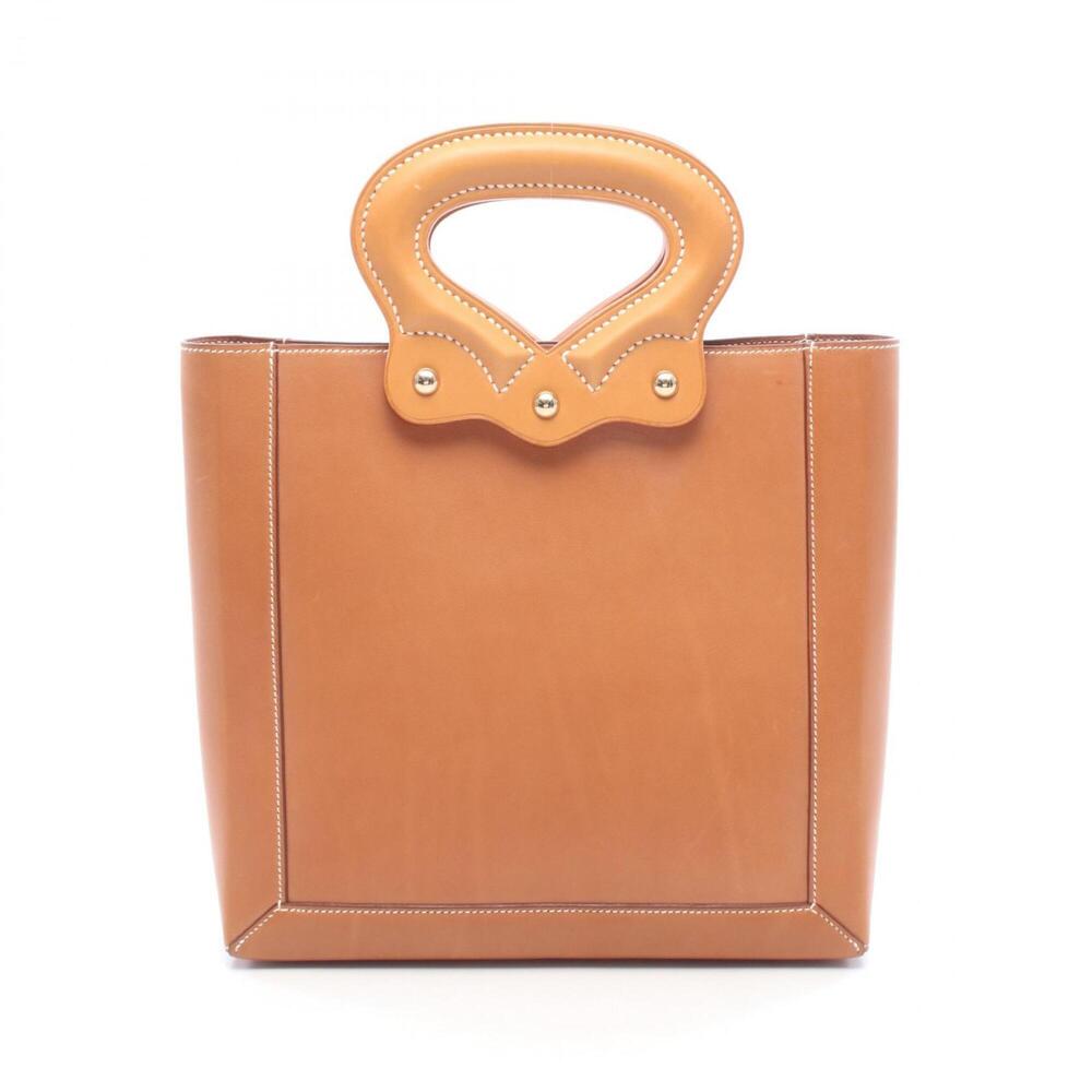 Hermes Vintage Handle Bag Handbag Leather Women's Brown